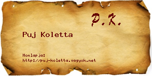 Puj Koletta névjegykártya